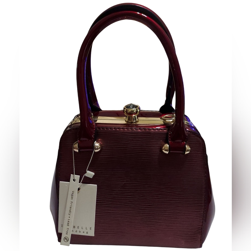 ISABELLE DarkRed Vegan Handbag Shoulder bag  Crossbody NWT